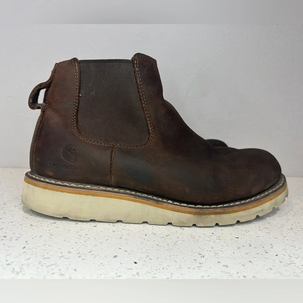 Carhartt Chelsea Wedge Boot Brown Oil Tanned Leather Slip On Men’s Size 12 - Picture 3 of 10